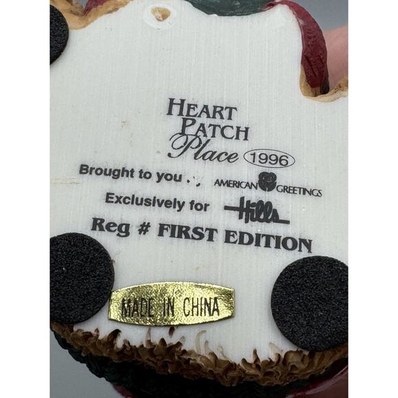 Heart Patch Place Bear W/ Christmas Stocking Toy Plane First Edition 1996 Figure - Picture 9 of 11